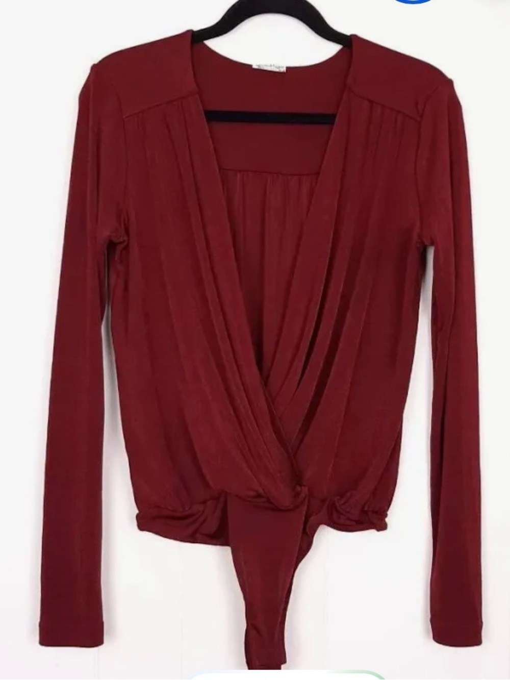 Free People Deep Red Long-Sleeve Bodysuit